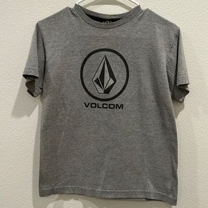 Boy’s Classic Gray Volcom T shirt with Black Logo